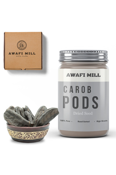 AWAFI MILL قرون الخروب الكاملة - زجاجة سعة 100 جرام / 3.5 أونصة