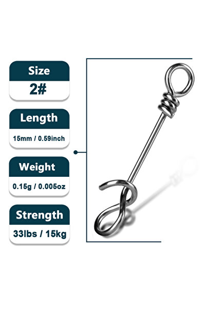 Choice 50 قطعة مقاس 2 15 مم 15 كجم مشبك صيد 50 إلى 200 قطعة مشبك طُعم صيد وصل...