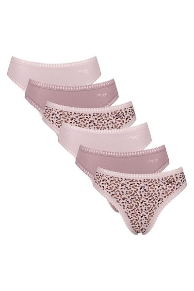 SLOGGI Damen Slips, 6er Pack - GO Crush High Leg C6P, Unterhose, Stretch-Baumwolle