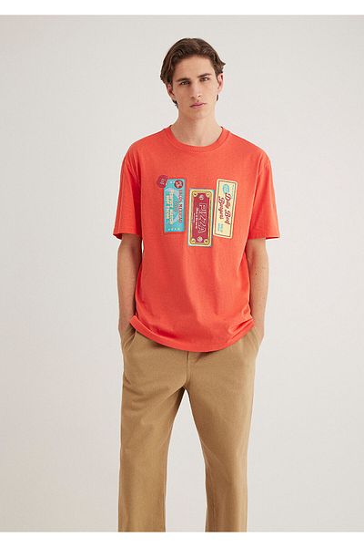 Mavi Πορτοκαλί μπλουζάκι με στάμπα Loose Fit / Loose Relaxed Fit 0612309 -70446