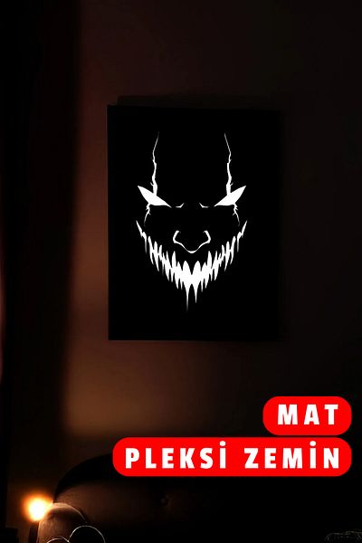 Angels Passion Διακόσμηση τοίχου από πλεξιγκλάς με αντανακλαστικό πρόσωπο τέρας με θέμα το τρόμο