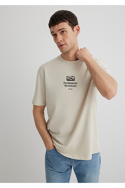 Mavi Μπεζ μπλουζάκι με στάμπα στην πλάτη Loose Fit / Loose Relaxed Fit 0612239 -70322