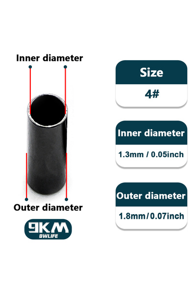 Choice 200 قطعة أنبوب فردي مقاس 4 50~200 قطعة سلك صيد أنبوب نحاسي لصيد الأسما...