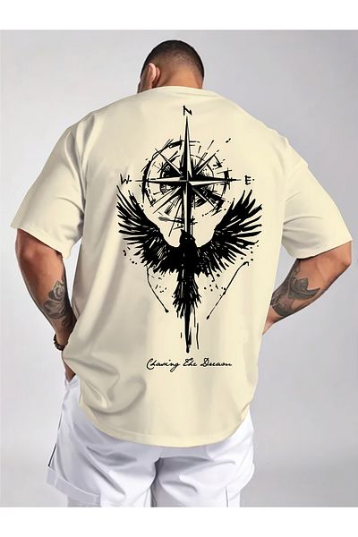 ship master "Chase Your Dreams" - Stylish T-Shirt with Angel and Compass Design