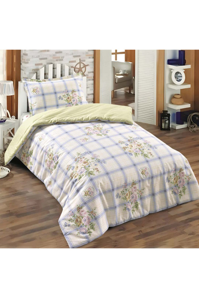 Alhabib bedding مفرش الربيع صيفي مفرد ونص فاخر أبيض تيفاني قطن برسومات الزهور...