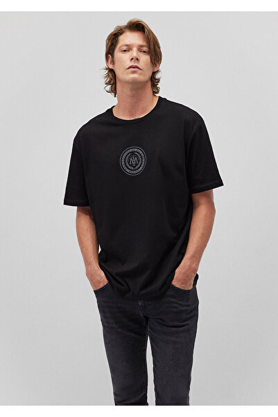 Mavi Tištěné logo těsnění - černé tričko volného střihu 0612312 -900