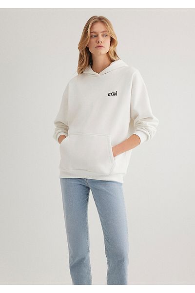 Mavi Суитшърт в цвят екрю с щампа с лого 1S10243-70057