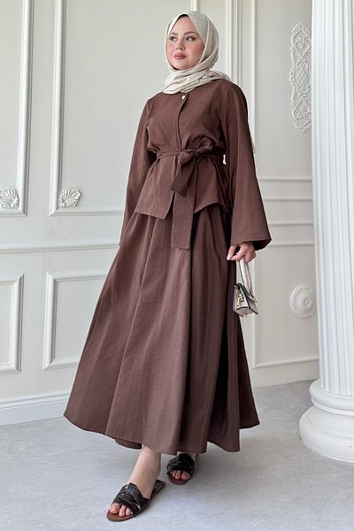 InStyle Φαρδύ μανίκι Modal Bitter Brown Φούστα