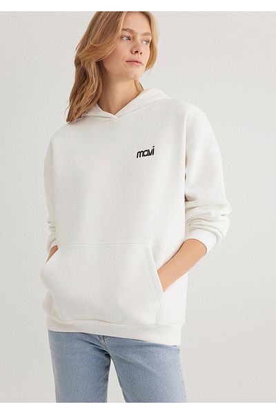 Mavi Суитшърт в цвят екрю с щампа с лого 1S10243-70057