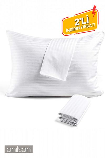 Anılsan 2-Piece Striped Satin Pillow Case – 50X70 Cm, 83Tel