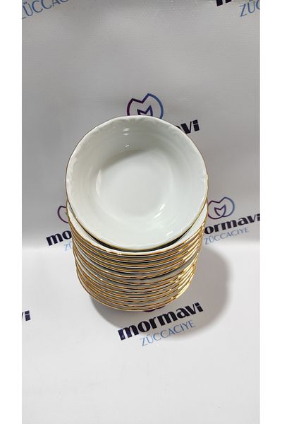 Porland Porcelain Gilded 12-Piece Soup Bowl 13 Cm(12Pcs)