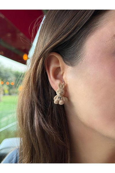 youngsem Plush Rabbit Earrings |   Women's Young Children's Earrings