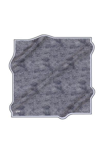 Aker Logo Desenli İpek Krep Saten Eşarp