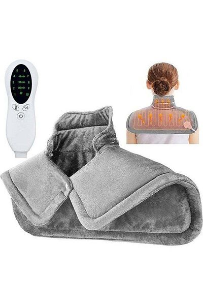 fulina Neck and Shoulder Heated Soothing Pad, 10 Heat Settings, 3 Timer Options, Auto Shutoff, 16X24 Inch
