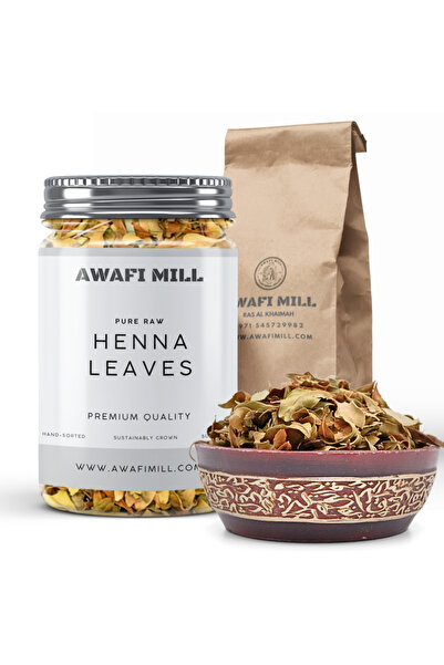 AWAFI MILL أوراق الحناء | لاوسونيا إنيرميس المجففة بشكل طبيعي - زجاجة 100 جرا...