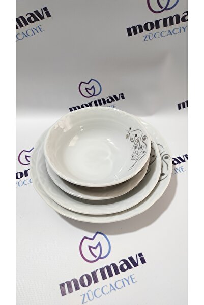 Porland PORSELEN YAKAMOZ 24 PARÇA 6 KİŞİLİK YEMEK TAKIMI