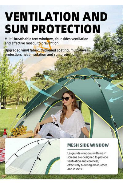 fulina Tent for Camping,Easy Set Up Ventilated,Sun Shelter Weatherproof Waterproof,for 3-4 People