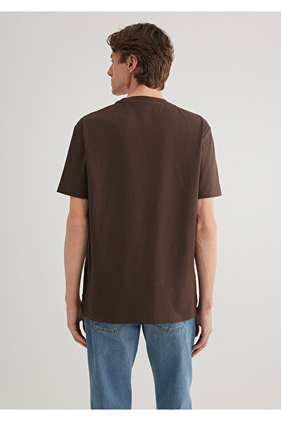 Mavi Καφέ Basic T-Shirt με λεπτομέρεια τσέπης Loose Fit / Loose Relaxed Fit 066248 -88067