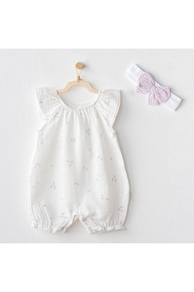 andywawa Ac25573 Magical Butterfly Muslin Baby Rompers Set White