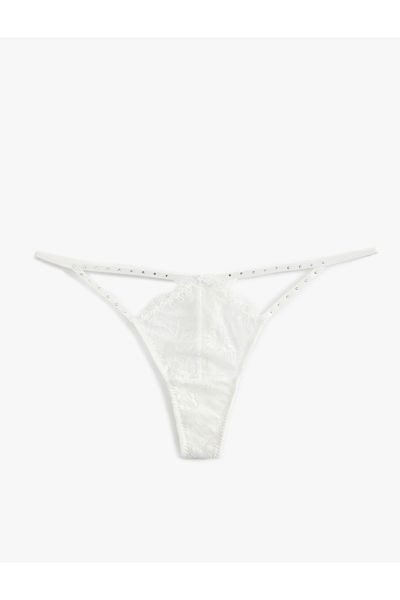 Koton Bridal Lace Stone Decorated String Panties