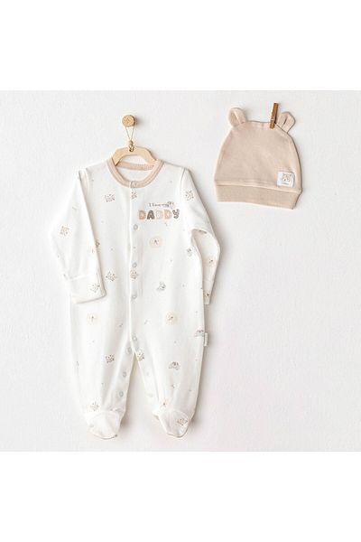andywawa Ac25853 Happy Animals Jumpsuit Suit Ecru