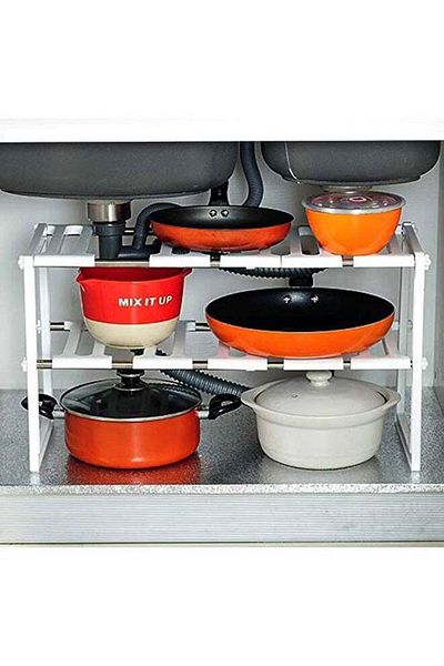 COOYA Double-Layer Storage Rack, Sturdy and Durable, Suitable for Under the Kitchen Sink, 70x38x26cm