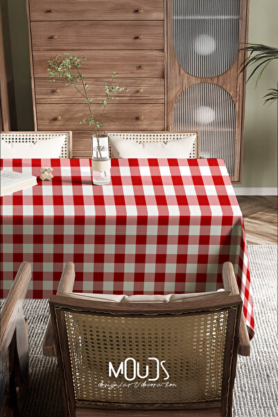 Moud's Pöti Checkered Red Tablecloth, Picnic Cloth, Table Cloth, Rectangular, Digital Printed