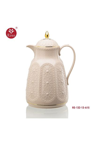 Rose RS-132-Islamic patterned tea and coffee thermos set consisting of 2 rose thermoses, one for 1.5 liters of coffee and one for 1.5 liters of tea