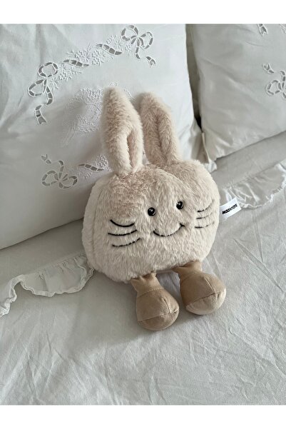 Genel Markalar Çocuk Sevimli Peluş Emoji Yastık Oyun&Uyku Arkadaşı Krem 35 cm