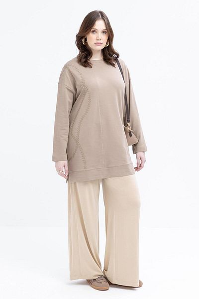 ALLDAY Embroidered Crew Neck Tunic
