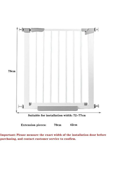 Yelajoy Baby Gate for Stairs,Safety Gate Height 78 cm,Extra Wide Suitable For 189-196cm,For Home Use