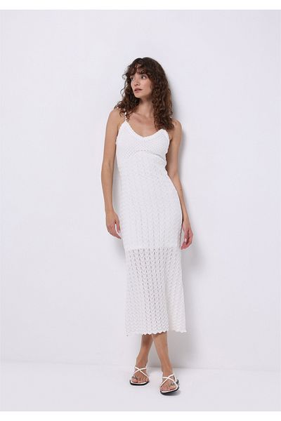 Colin's Slim Fit Straight Women's White Strap Dress
