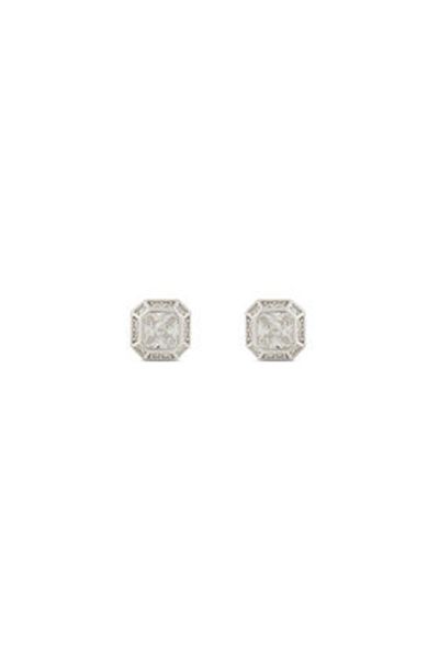 Iced Stuff Cercei bărbătești KOLCZYKI EMERALD CUT de culoare argintie
