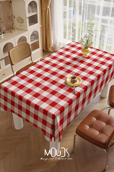 Moud's Pöti Checkered Red Tablecloth, Picnic Cloth, Table Cloth, Rectangular, Digital Printed