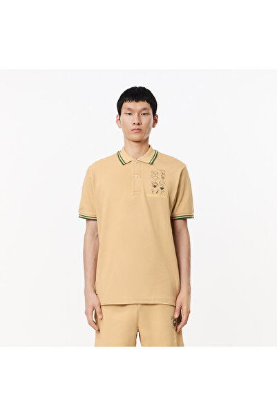 Lacoste L.12.12 Erkek Classic Fit Baskılı Kahverengi Polo
