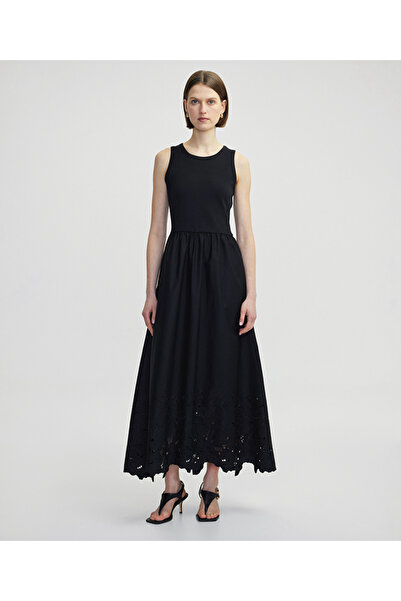 İpekyol Fistolu kumaş mix elbise