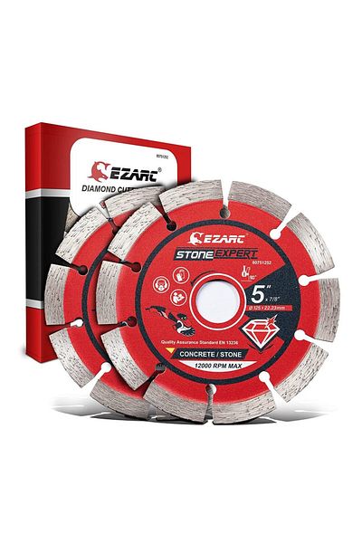 Choice 1.6mm Other 125mm Stone Blade Ezarc 5'' & 4.5'' 2pcs Diamond Blade Segmented Diamond Saw Blades For