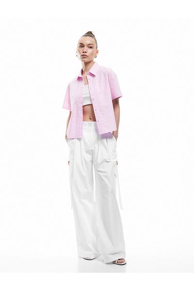 Koton Short Sleeve Classic Collar Button Cotton Shirt