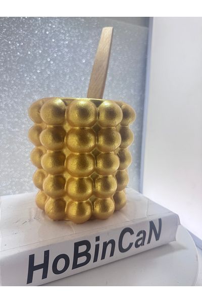 BLANJ Gold Gold Color 5 Bubble Spoon Vase |   Concrete Vase Decoration |   Decorative Flower Pot