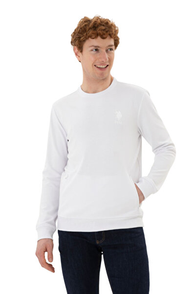 U.S. Polo Assn. سويت شيرت رياضي برقبة دائرية وقصة ضيقة للرجال 1823935 GOUR