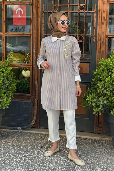FUAT GÜRSEN Fuat gursen tunic 25y-3301 beige