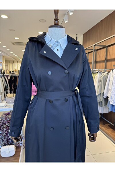 Kayra KUŞAKLI UZUN TRENÇKOT SİYAH 14011