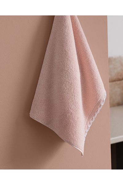 Madame Coco Bastienne Crochet 100% Cotton Face Towel - Powder/White - 50X70 cm