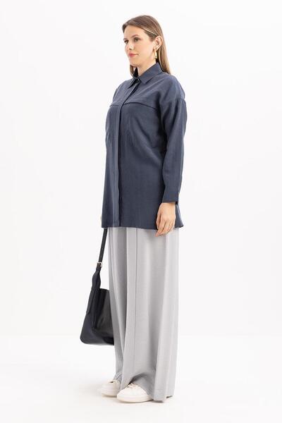 ALLDAY Kadın Cepli Gizli Patlı Gömlek Tunik