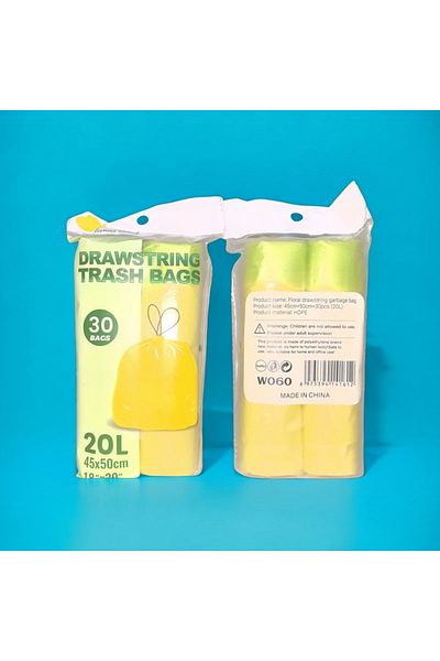 PDQ Approximately45x50cm Lemon 2 Roll 45x50cm Scented Drawstring Trash Bags - Thickened Large Fragrant G