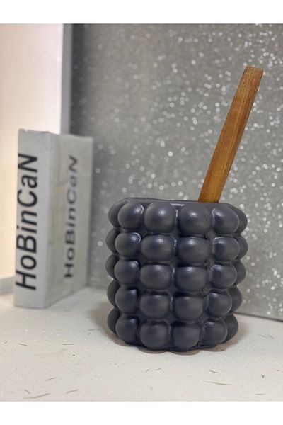 BLANJ Dark Gray Color 5 Bubble Spoon Vase |   Concrete Vase Decoration |   Decorative Flower Pot