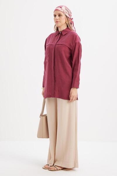 ALLDAY Kadın Cepli Gizli Patlı Gömlek Tunik