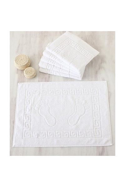 MEŞELİ TEKSTİL 2 Pieces White Hotel Foot Towel Bath Mat