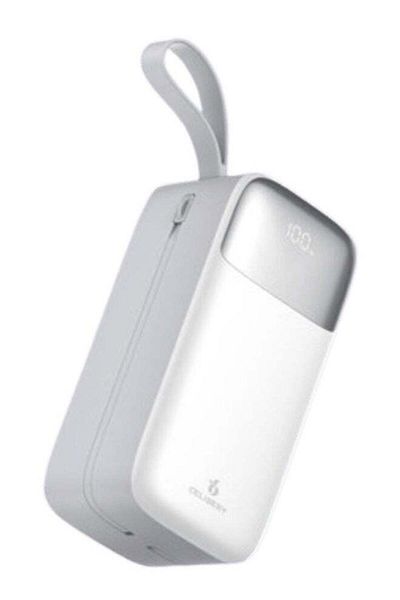 celibery 50,000mAh Power Bank with 22.5W PD and 4 USB ports, and Screen Display, White