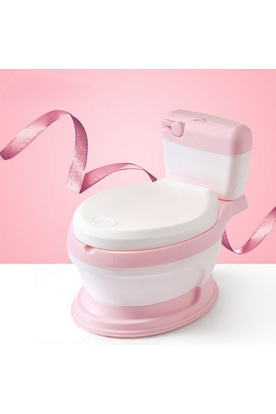 Yelajoy Potty Training Toilet Seat,with Soft Seat and Splash Guard,Simulation Children's Toilet,Pink